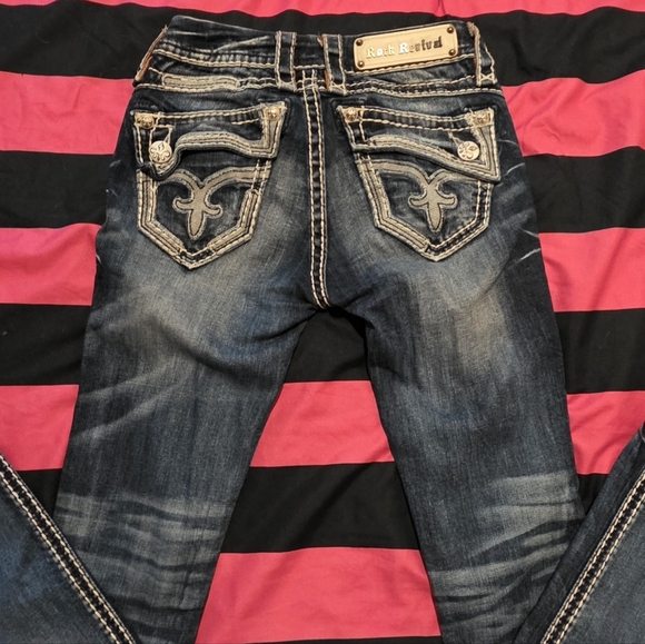 Rock Revival Dark Blue Skinny Jeans Like Brand New